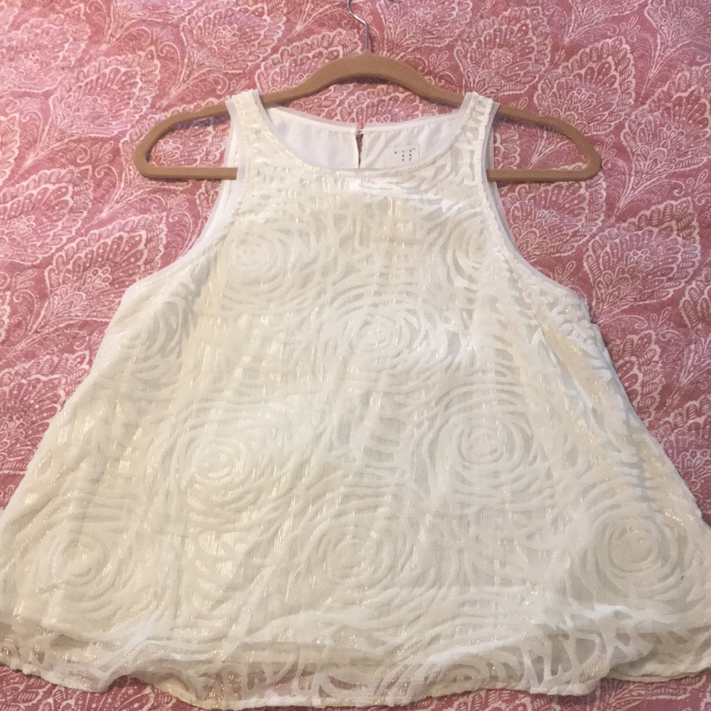 Beautiful Metallic Velour Detail Tank Top. NWT SzS